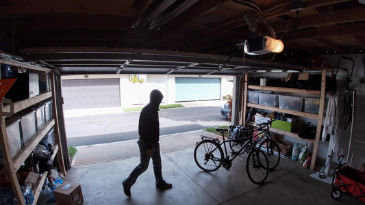 burglary stealing bikes in garage during a home burglary 